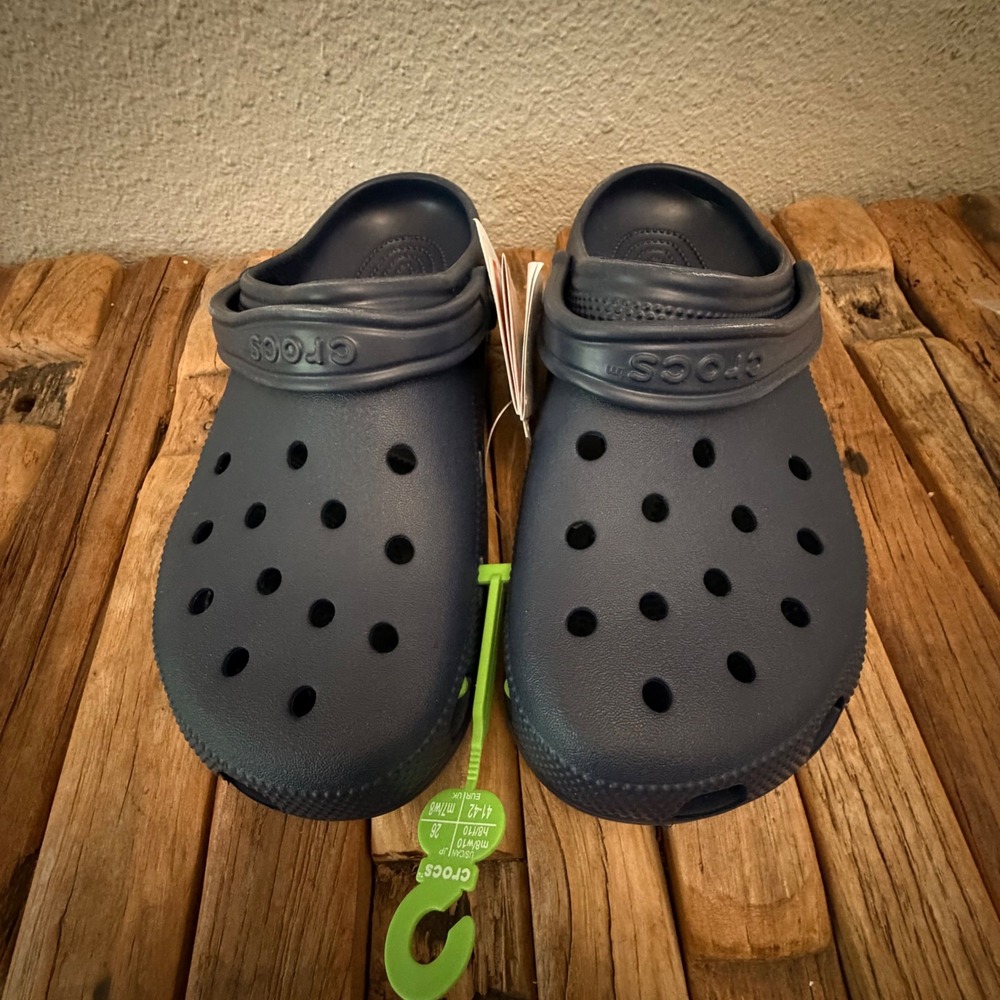Crocs Classic Clog M8 W10 Navy Blue Lightweight Comfort Slip On Shoes
